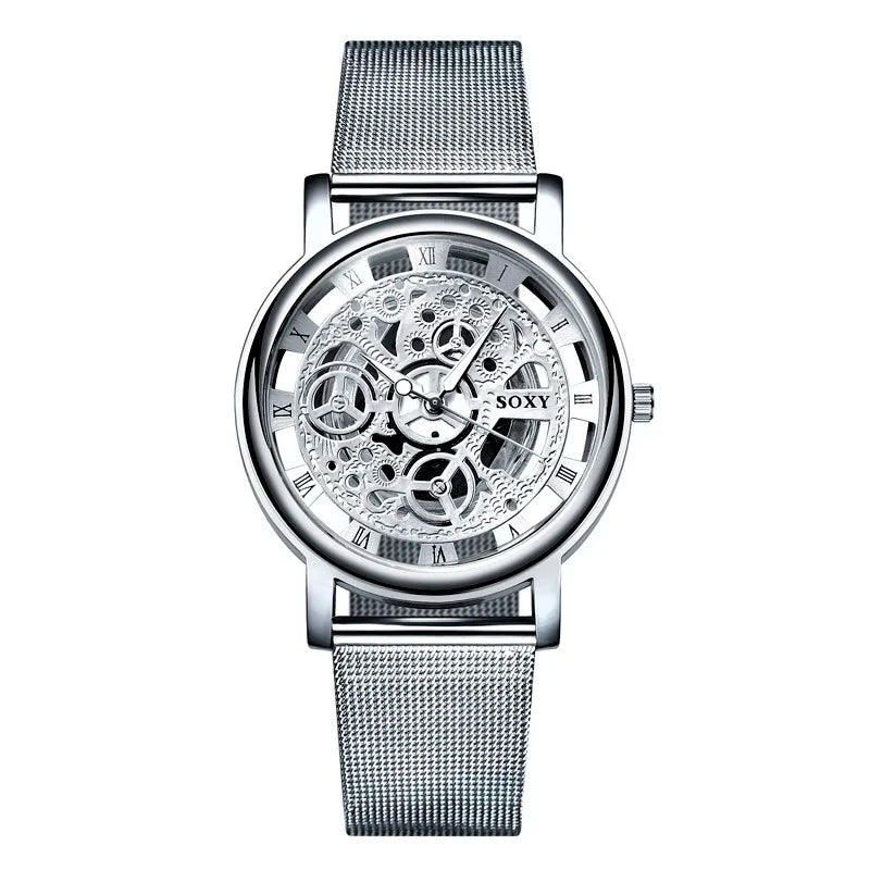 Montre Seton de luxe pour hommes et femmes, montres à la mode, bracelet en acier doré,
