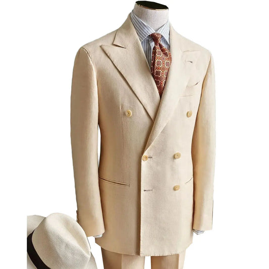 Blazer formel pour hommes, manteau blanc crème, smokings de mariage ajustés, costumes de loisirs, 1 pièce personnalisés