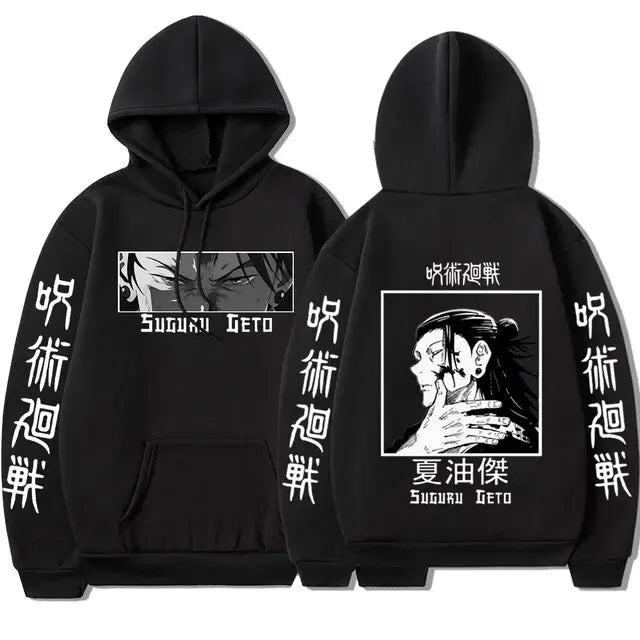 Jujutsu Kaisen Anime vêtements Satoru Gojo imprimer à capuche hommes sweat à capuche pour femme répandu Streetwear Harajuku Manga unisexe sweat