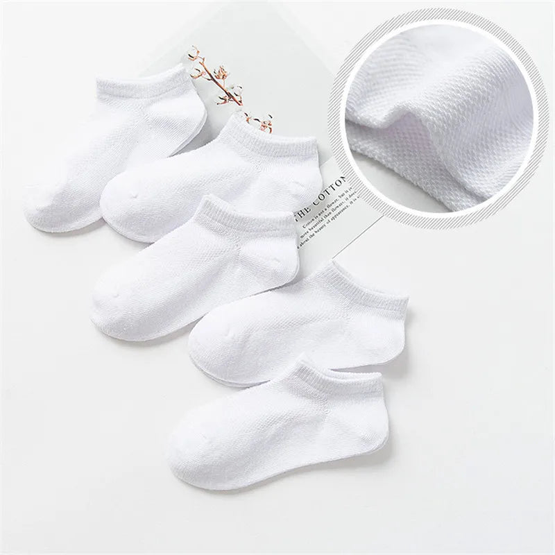 5 paires/lot enfants chaussettes garçon fille coton mode respirant maille chaussettes printemps été haute qualité 1-12 ans enfants cadeaux d'anniversaire
