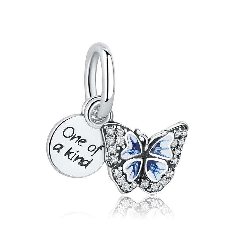 Original 925 en argent Sterling breloque perle amour chien chat patte Panda luciole pendentif breloques idéal pour bracelet colliers femmes bijoux