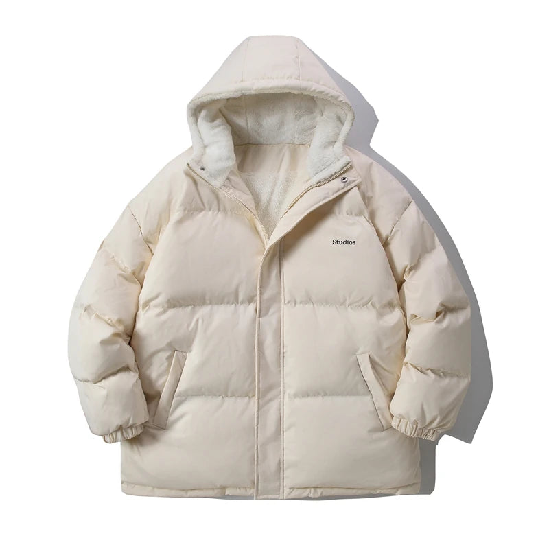 LEGIBLE-Veste zippée à capuche pour homme, Parkas optiques, Manteau chaud, Hiver 2024