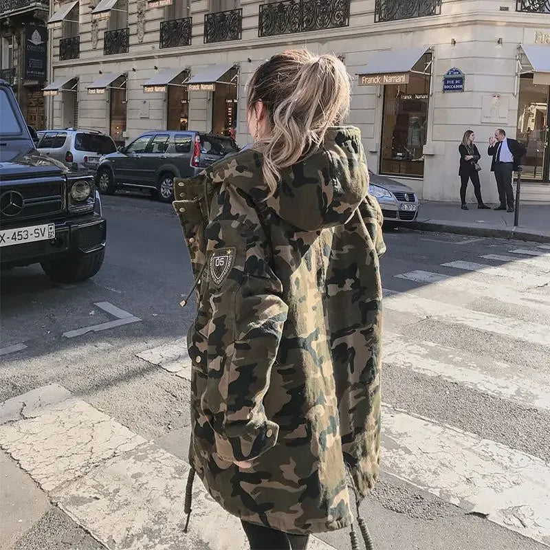 Parka de Camouflage en coton pour femmes, collection hiver 2023
