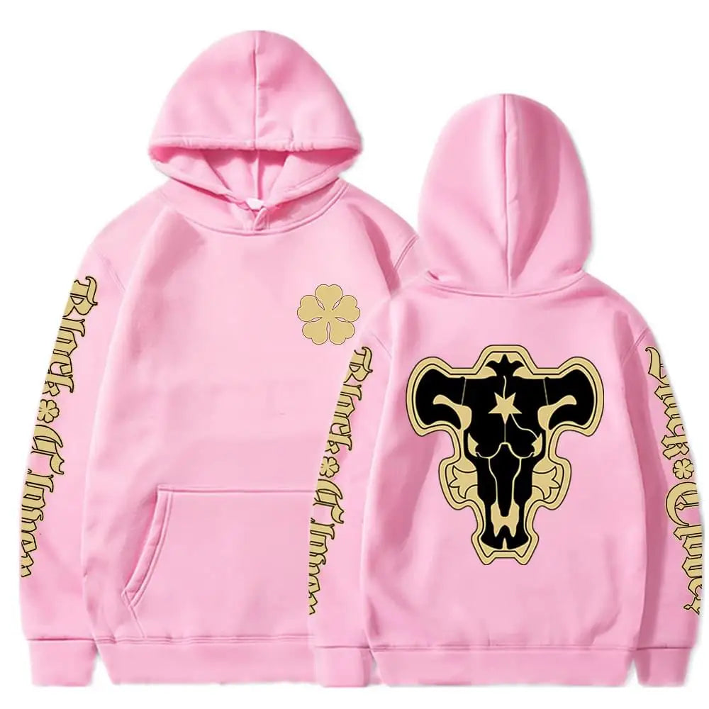 Sweat-shirt à capuche avec emblème de l'escouade de taureaux noirs, dessin animé Yami Asta, chevaliers magiques, pour hommes et femmes, décontracté, Harajuku, Streetwear