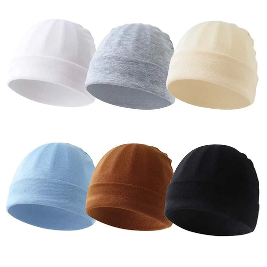 Ensemble bonnets et chaussettes en coton pour nouveau-né, bonnet coupe-vent, bonnet chaud, bonnet turban solide, bonnets désossés pour bébé, 0-6M, printemps et automne