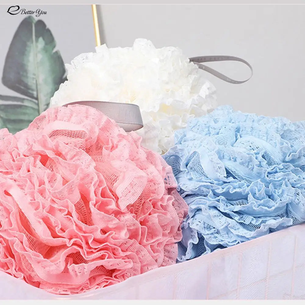 Éponge Loofah pour bain-douche, grande taille, Pouf, épurateur de corps, serviette à frotter, lavage moussant, boule de bain, éponge en maille