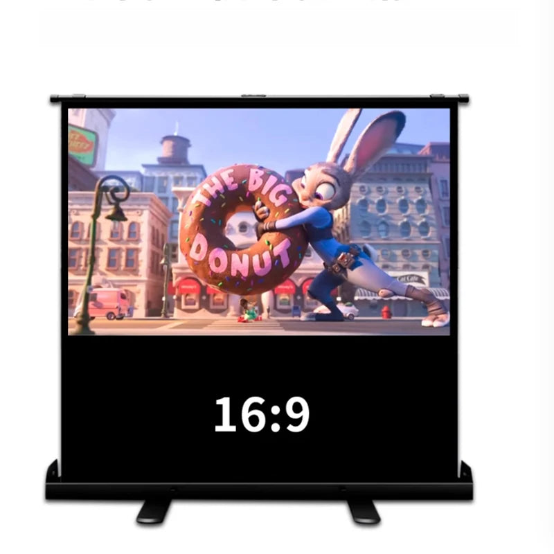 Portable Projector Screen with Stand, 60-120 Inch Projection, 16:9 Screen, 4K, 8K Display for Home Theater, Outdoor Camping, Office