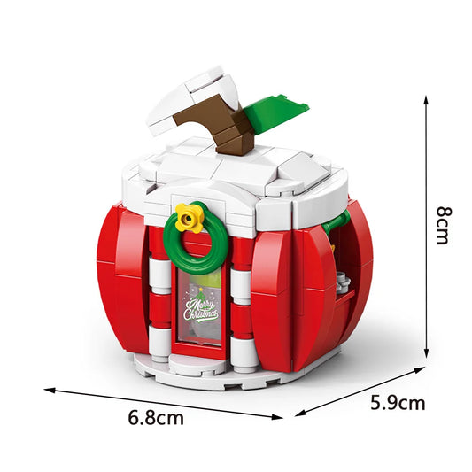 Maison de neige de noël, père noël, bonhomme de neige, blocs de construction de maison, briques, décoration DIY, ornement de bureau, jouets pour enfants