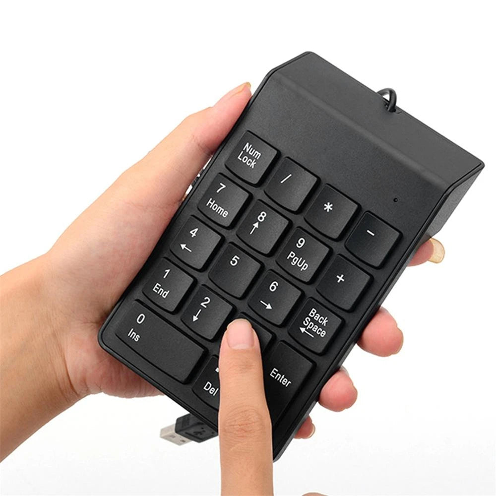Mini clavier numérique filaire USB sans fil, pavé numérique pour la comptabilité, caissier bancaire, ordinateur portable, ordinateur portable, tablettes, 18 prédire
