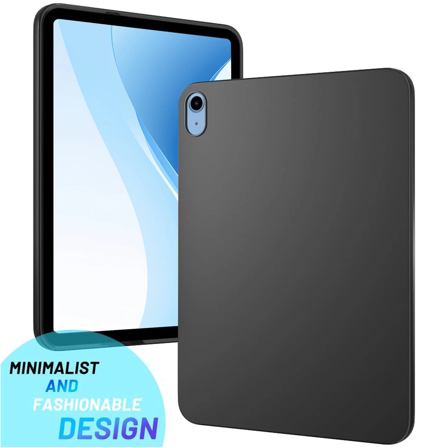 Coque arrière noire en Silicone souple pour tablette IPad Air Pro