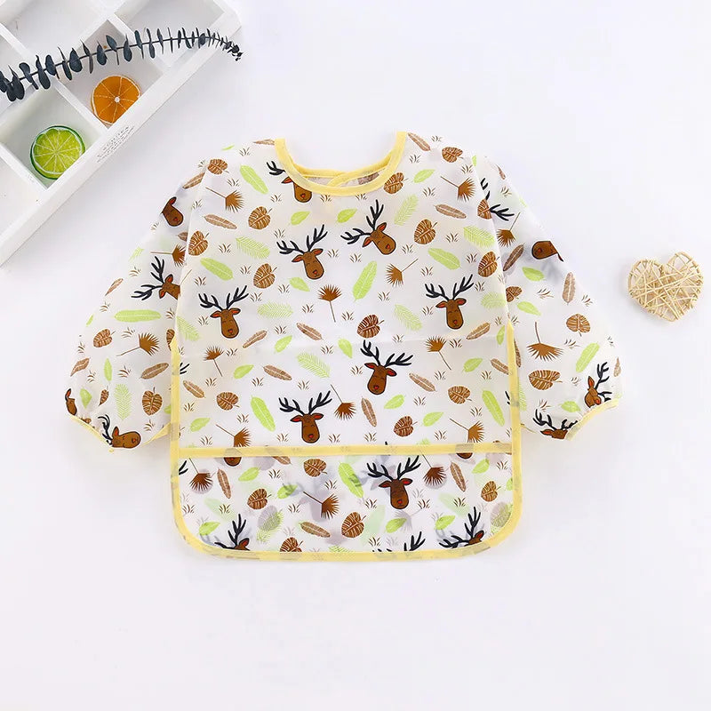 Nouveau bavoir bébé dessin animé enfant en bas âge imperméable à manches longues enfant tablier d'alimentation bébé mignon Art Smock vêtements bébé trucs pour 0-6 ans
