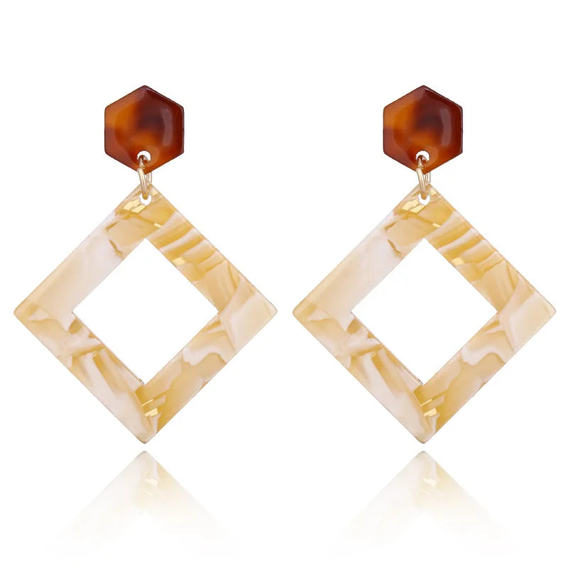 Boucles d'Oreilles promenales en Forme de Losange pour Femme, Bijou en Acrylique,