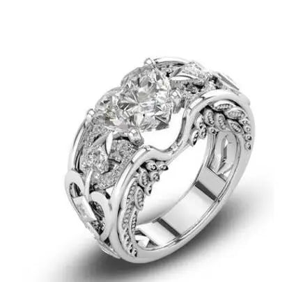 Bague multicolore en argent regardé 925 avec cœur d'amour, bijoux de mariage, cadeau pour mère, classique, authentique, 5 documents