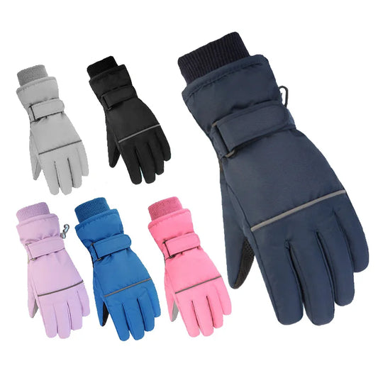 Gants de Ski imperméables pour enfants et adultes, épais, pour Snowboard, doublure polaire d'extérieur, gants d'hiver pour la famille, pour garçons et filles