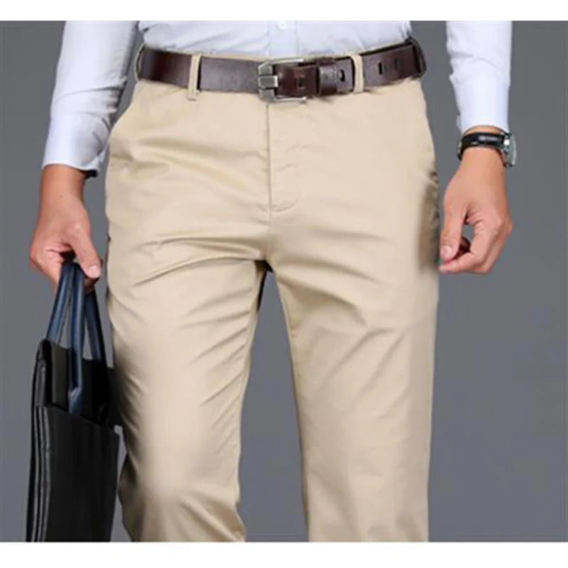 Jean Slim et Décontracté pour Homme, Pantalon Droit de Couleur Unie, Blanc Cassé, à la Mode, Grande Taille, FJ27-38, Été