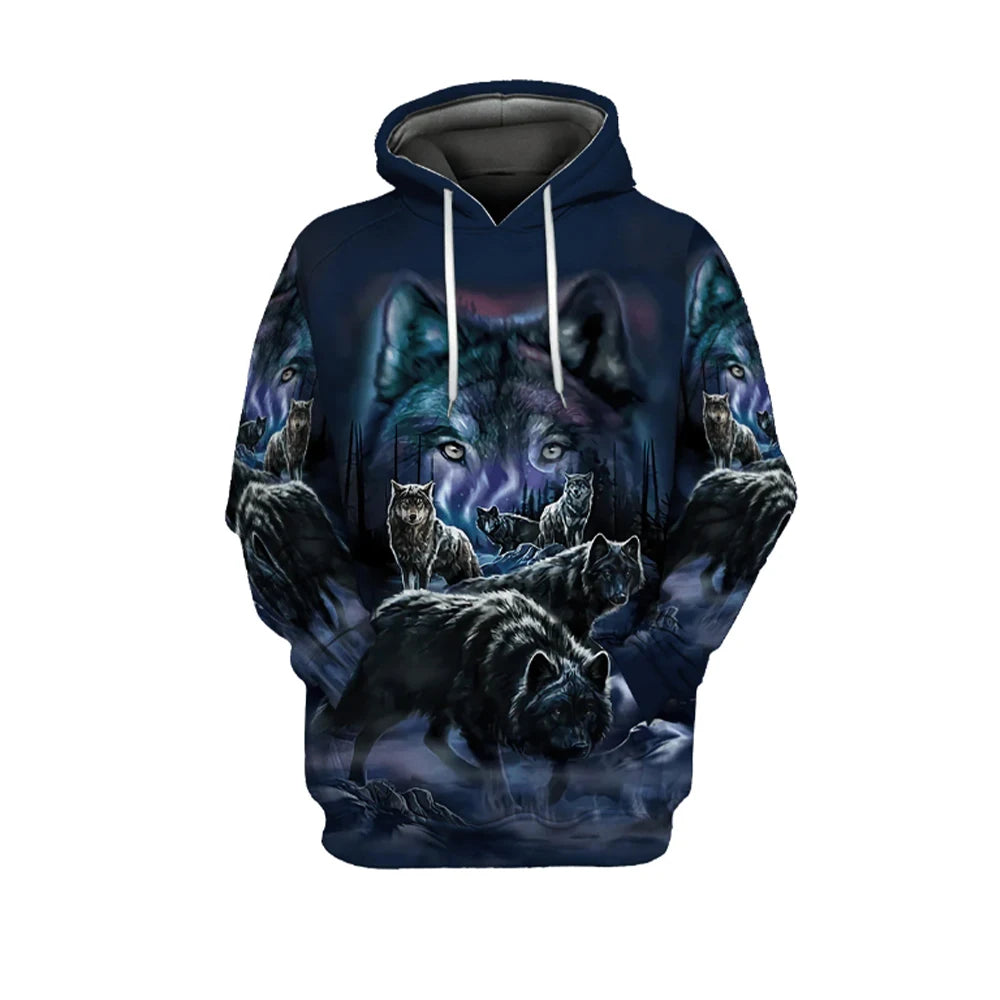 Sweat à capuche Animal Wolf imprimé en 3D pour hommes, sweat à capuche décontracté, vêtements à la mode, quatre saisons, nouveau, 2024