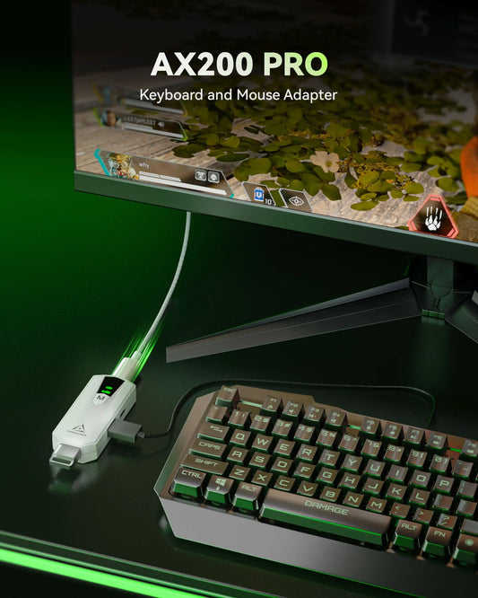 Adaptateur clavier et souris AIMZENIX AX200PRO, convertisseur haute performance | Compatible avec les jeux FPS populaires | Plateformes PC et NS