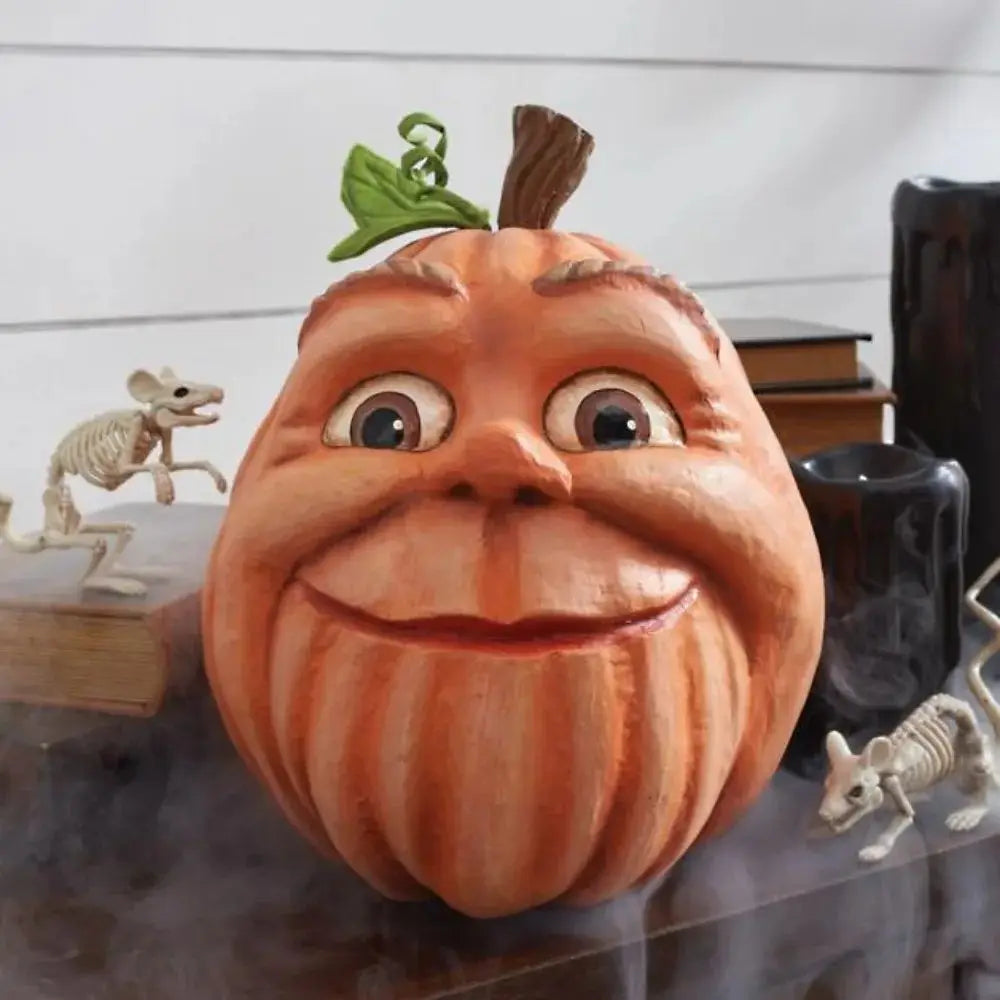 Accessoires de Décoration Extérieure d'Halloween, Tête de Citrouille Mutée, ixFantôme, Cour, Jardin Nik
