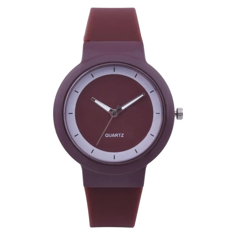 Montre-bracelet à quartz analogique pour femme, montres blanches, bracelet en silicone,