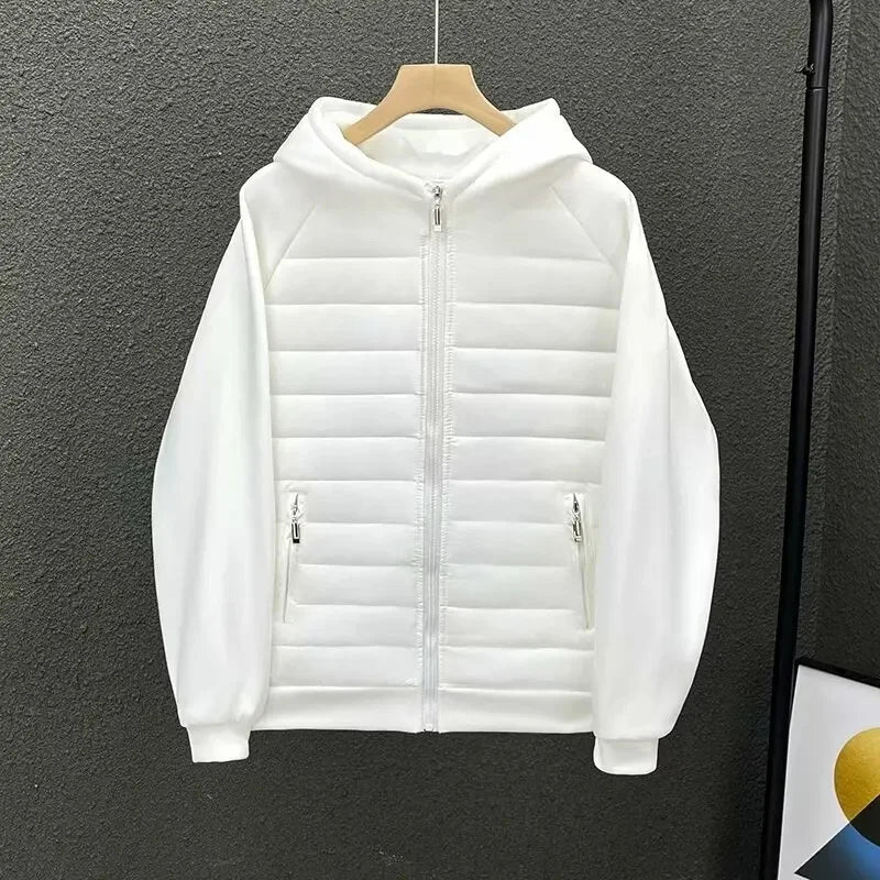 Veste d'hiver à capuche pour hommes, rembourrée en coton, décontractée, légère, bord couvert, veste de Couple, Parkas de Style ample