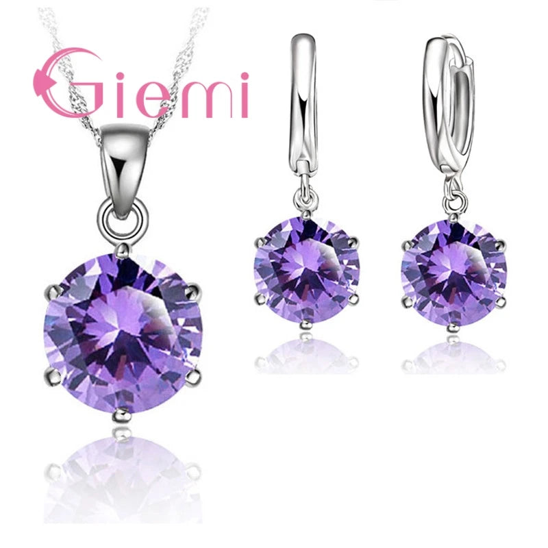 Collier en argent Sterling 925 pour femmes, le moins cher, cadeau de vacances, bijoux de mariage, pendentif en Zircon cubique à 6 griffes, fiançailles