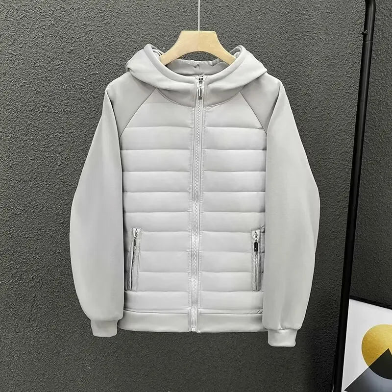 Veste d'hiver à capuche pour hommes, rembourrée en coton, décontractée, légère, bord couvert, veste de Couple, Parkas de Style ample