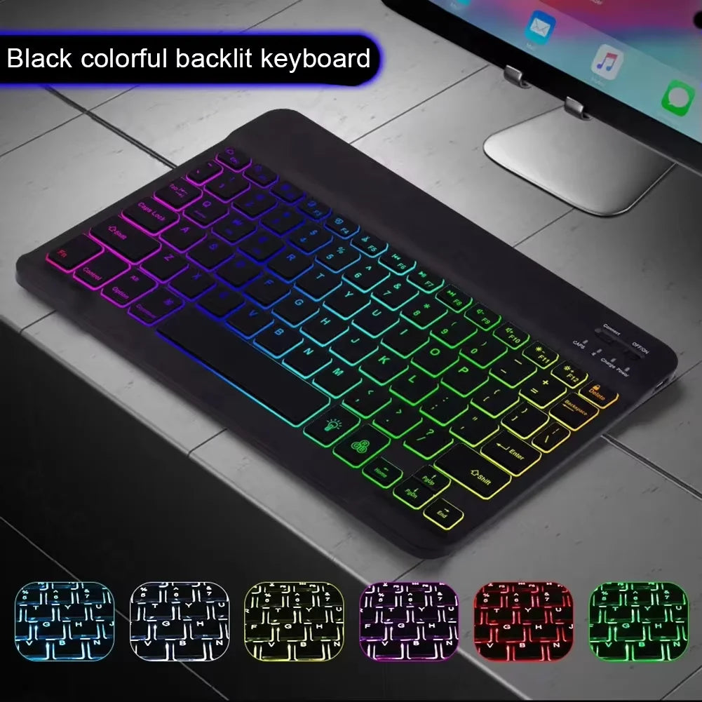 Rétro-éclairage Bluetooth clavier souris rvb clavier sans fil rétro-éclairé clavier anglais Rechargeable pour IOS Android Windows iPad