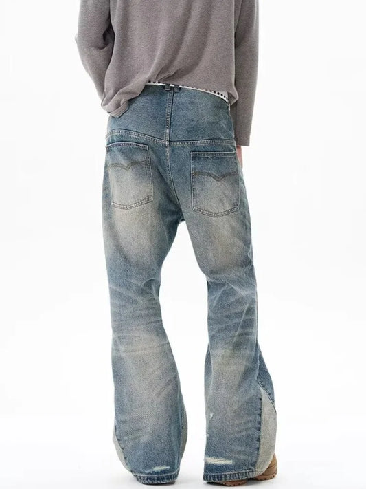 Trashy Y2K 2000S Vintage bleu Patchwork Baggy empilé déchiré jean pantalon pour femmes Designers vêtements décontracté dame Denim pantalon