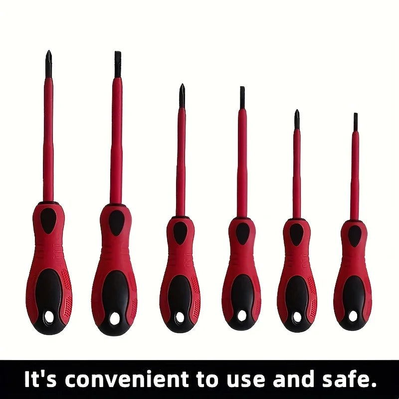 Tournevis à têtes droites croisées, poignées ergonomiques en caoutchouc, magnétiques, aucun assemblage requis, entretien quotidien à domicile, 6 pièces