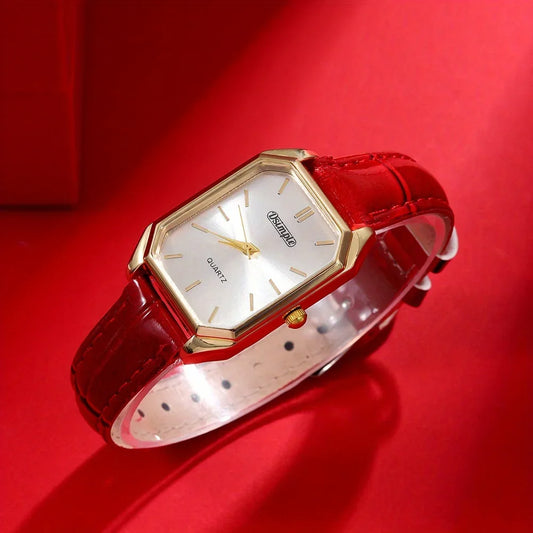 Montre de luxe élégante en cuir Pu pour femmes, montre à Quartz