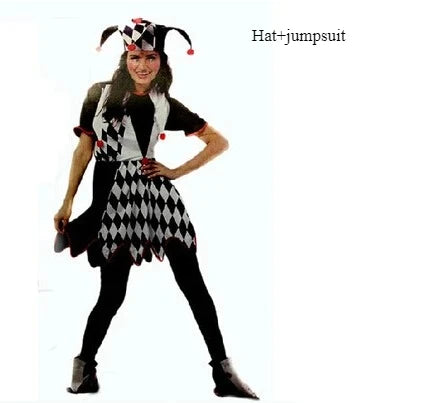 Costumes d'Halloween drôle et amusant, Costume de Clown Cosplay et chapeau pour adultes, hommes et femmes, ensemble innovant, déguisement de carnaval, fête