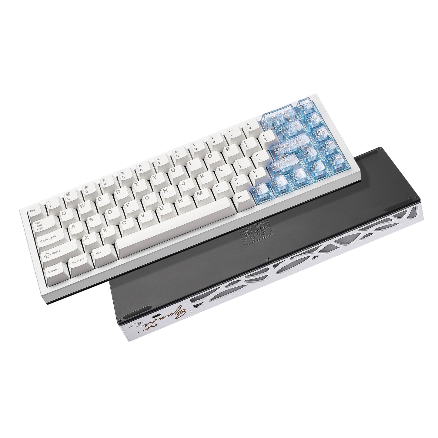 YUNZII AL65 clavier mécanique en aluminium blanc, clavier de jeu sans fil personnalisé QMK/VIA, clavier rétro-éclairé rvb à échange à chaud avec joint