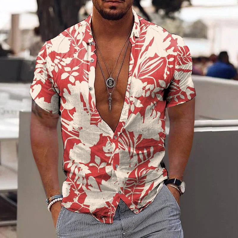 AMP Tree-Chemise hawaïenne imprimée en 3D pour hommes, chemise de plage pour hommes, chemisier à manches courtes, chemises en Y à la mode, 3XL, 2023
