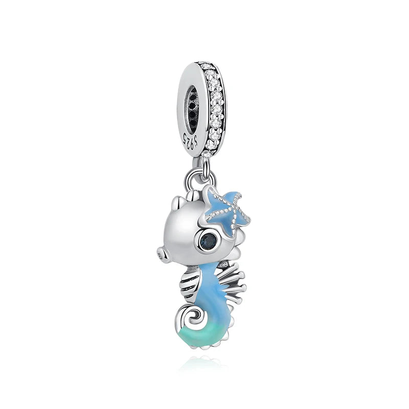 Original 925 en argent Sterling breloque perle amour chien chat patte Panda luciole pendentif breloques idéal pour bracelet colliers femmes bijoux