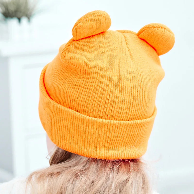 Bonnet en laine pour enfants, bonnet au crochet pour enfants, bonnet Skullies pour enfants, document solide pour fille et garçon, mignon et chaud, hiver, 1 à 4 ans