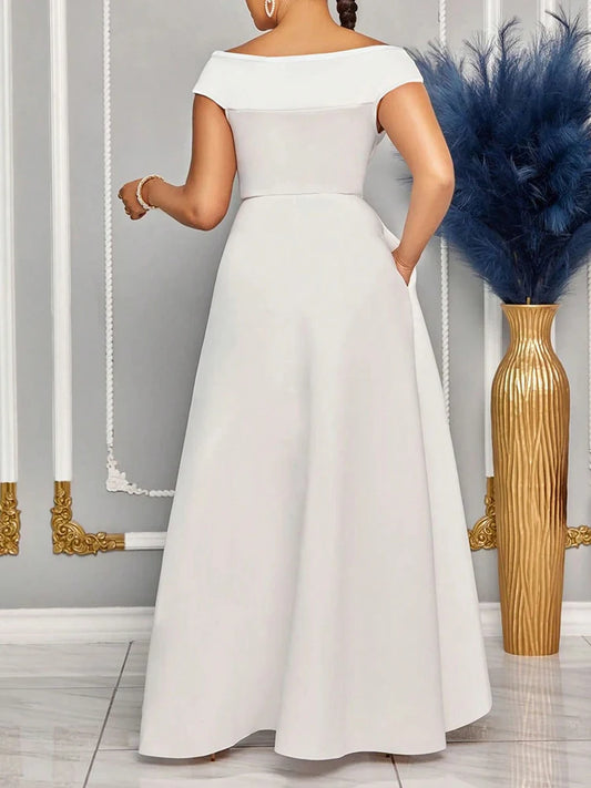 Robe d'été longue pour femmes, épaules dénudées, couleur unie, Maxi, robes de soirée élégantes pour demoiselle d'honneur de mariage, vêtements pour femmes, 2025