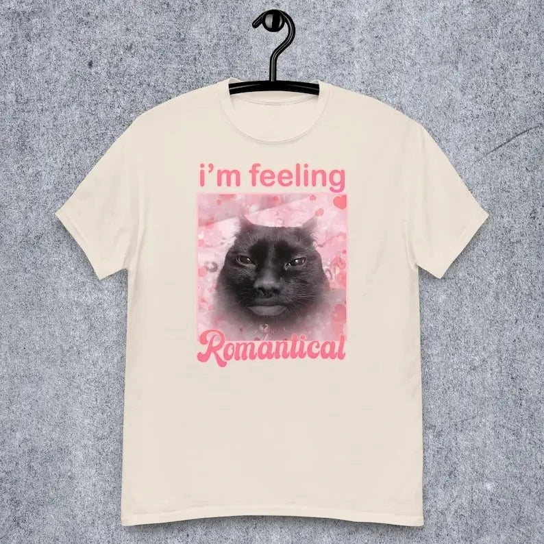 Je m'appelle romantique drôle chat imprimé été T-shirt cadeau pour femme chats malchés T-shirt blague idiot cadeaux Dank T-shirt
