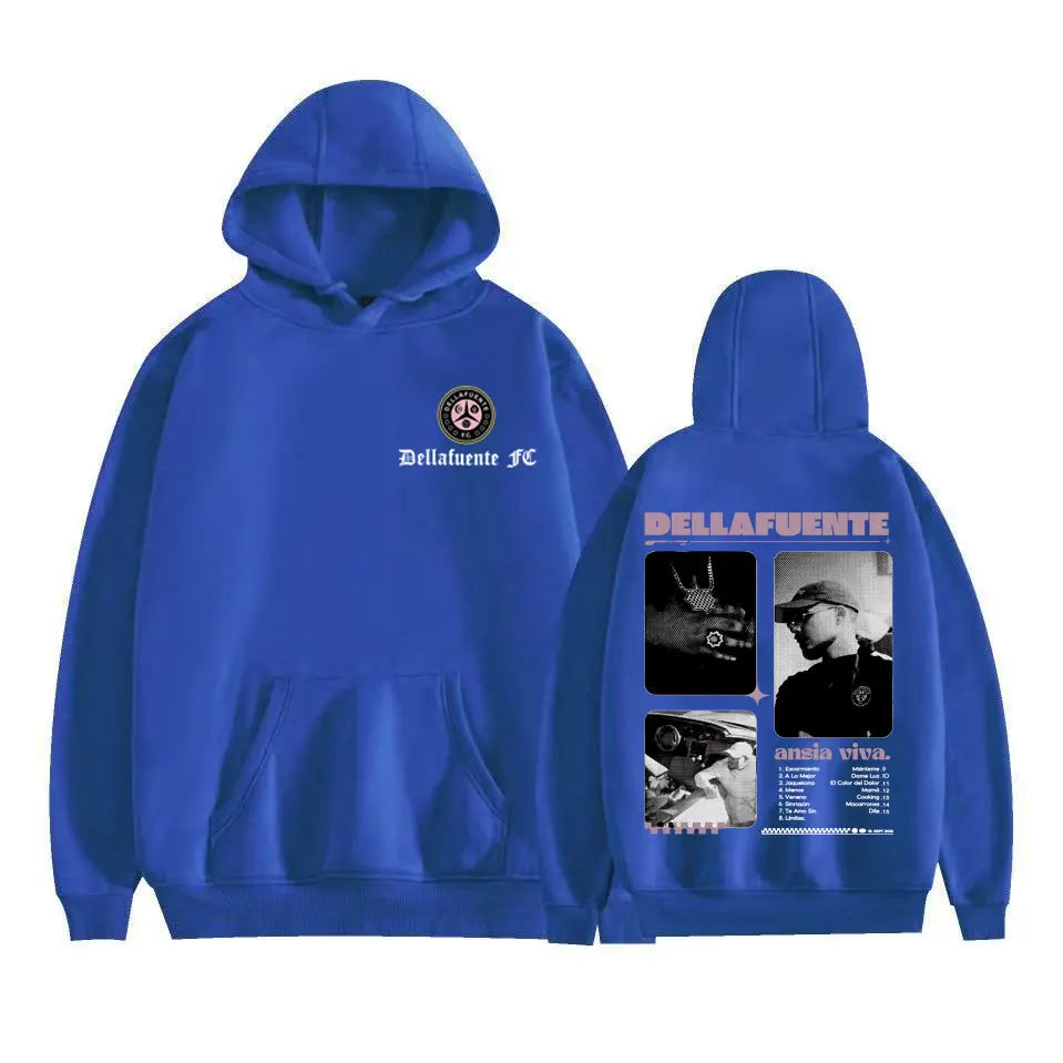 Rappeur Dellafuente Album Tour 2025 graphique pull hommes vêtements mode Hip Hop musique sweat haute qualité surdimensionné sweats à capuche