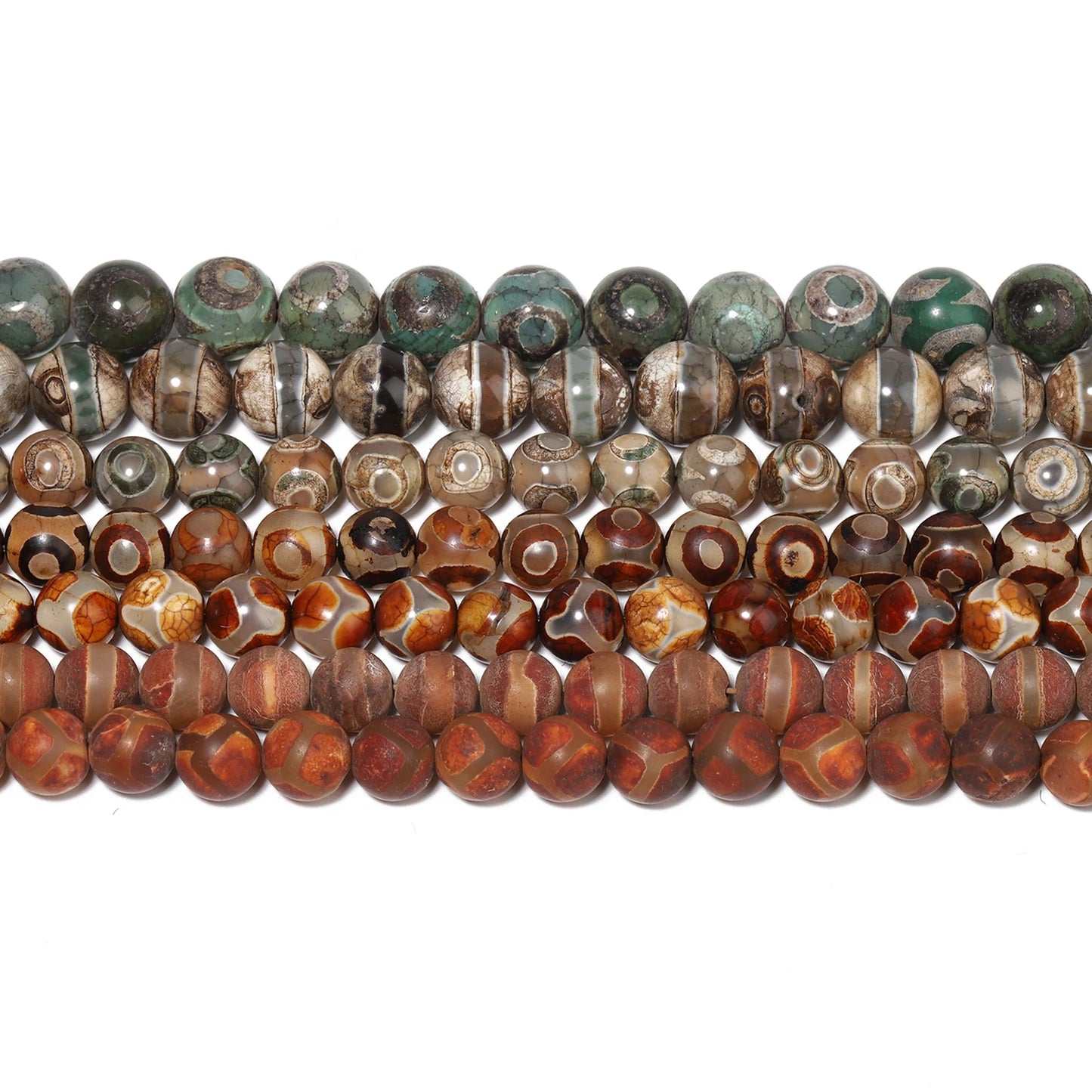 Perles rondes de football tibétaines en pierre naturelle d'agate DZI, 8mm 10mm, entretoise ample ronde pour la fabrication de bijoux, accessoires de bracelet à faire soi-même