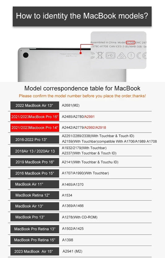 Étui de protection pour ordinateur portable Macbook