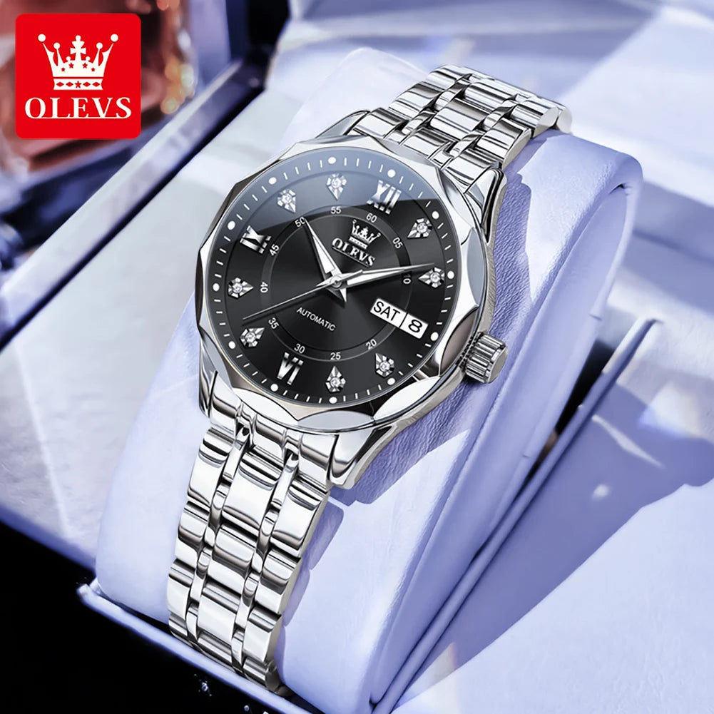 OLEVS 6727 montres mécaniques automatiques Simple polyvalent 30m étanche