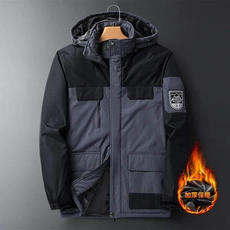 Veste à capuche imperméable pour homme, Parka chaude, Manteau surdimensionné, Smile Down, Grande taille, 9XL, Big 8XL, Hiver 2024