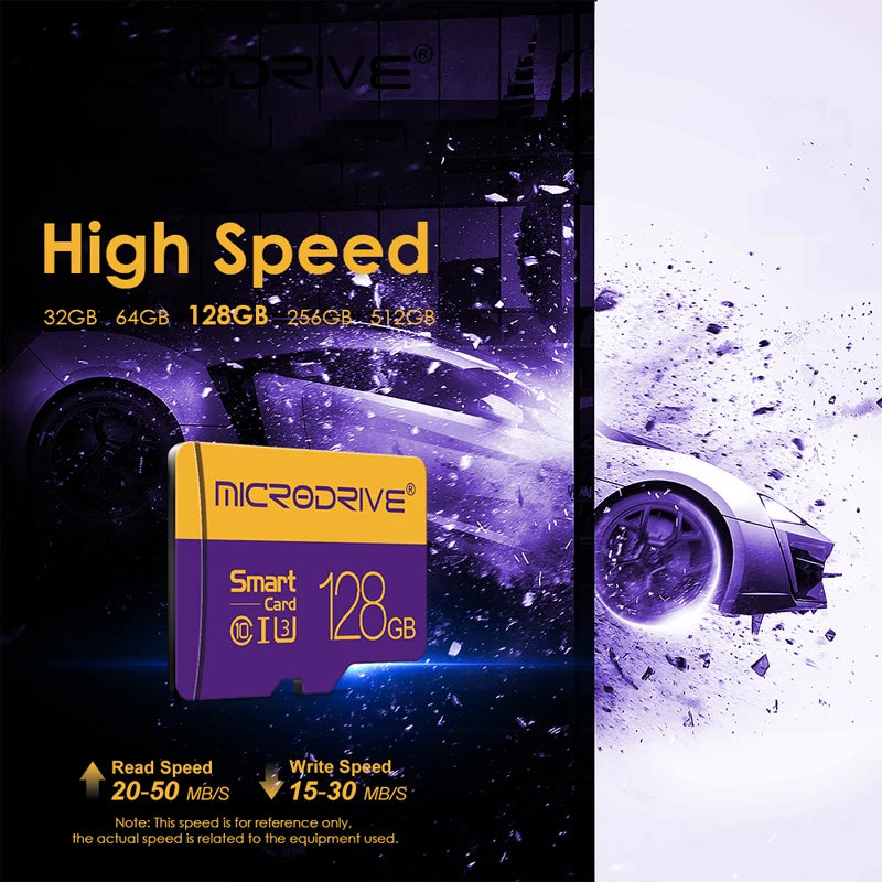 Carte mémoire micro TF haute vitesse, carte SD, 128 Go, 256 Go, classe 10, 4 Go, 8 Go, 16 Go, 32 Go, V10, carte TF pour smartphones, appareil photo et haut-parleurs