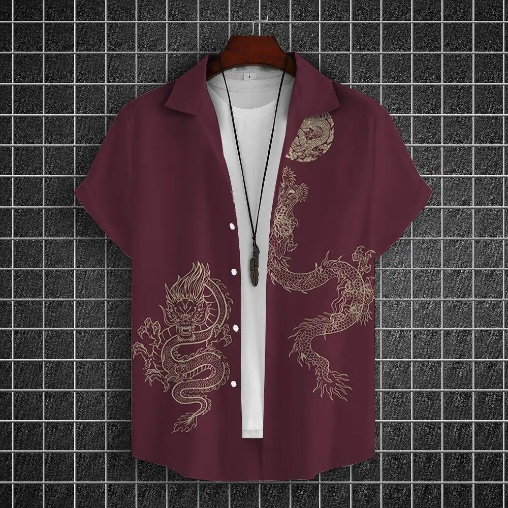 Chemises à manches courtes pour hommes, vêtements graphiques Y-Dragon, chemises 3D, streetwear décontracté, mode, été, déclin, chemisier masculin, 2024