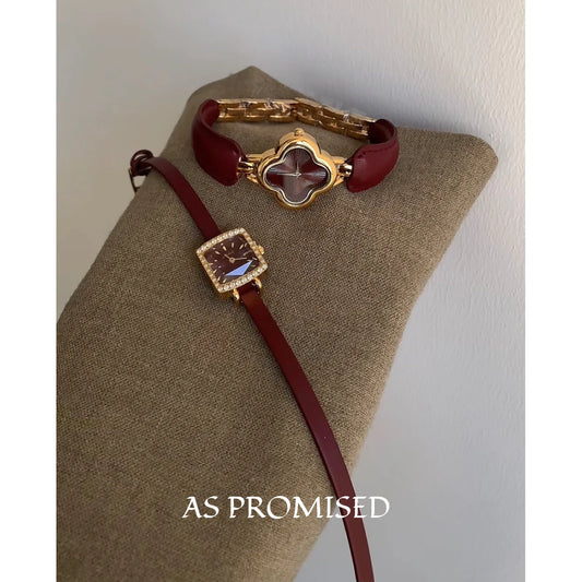 Montre à cadran fleuri pour femme, bracelet de luxe léger à la mode,