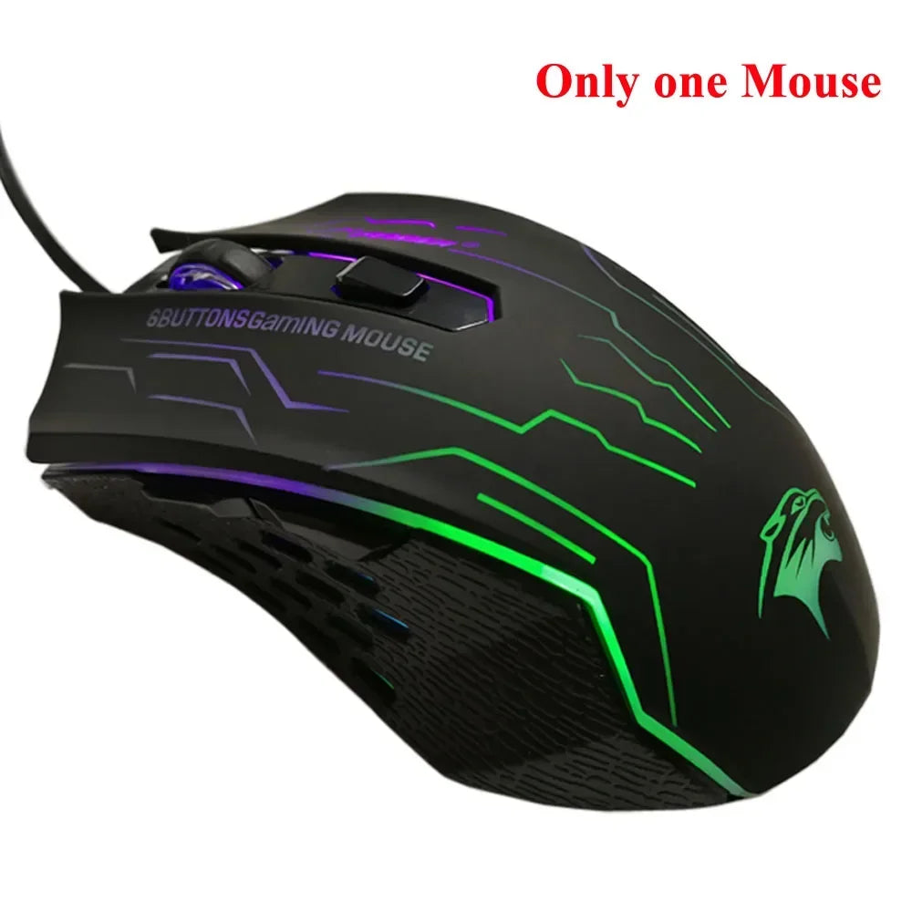 FORKA silencieux clic USB filaire souris de jeu 6 boutons