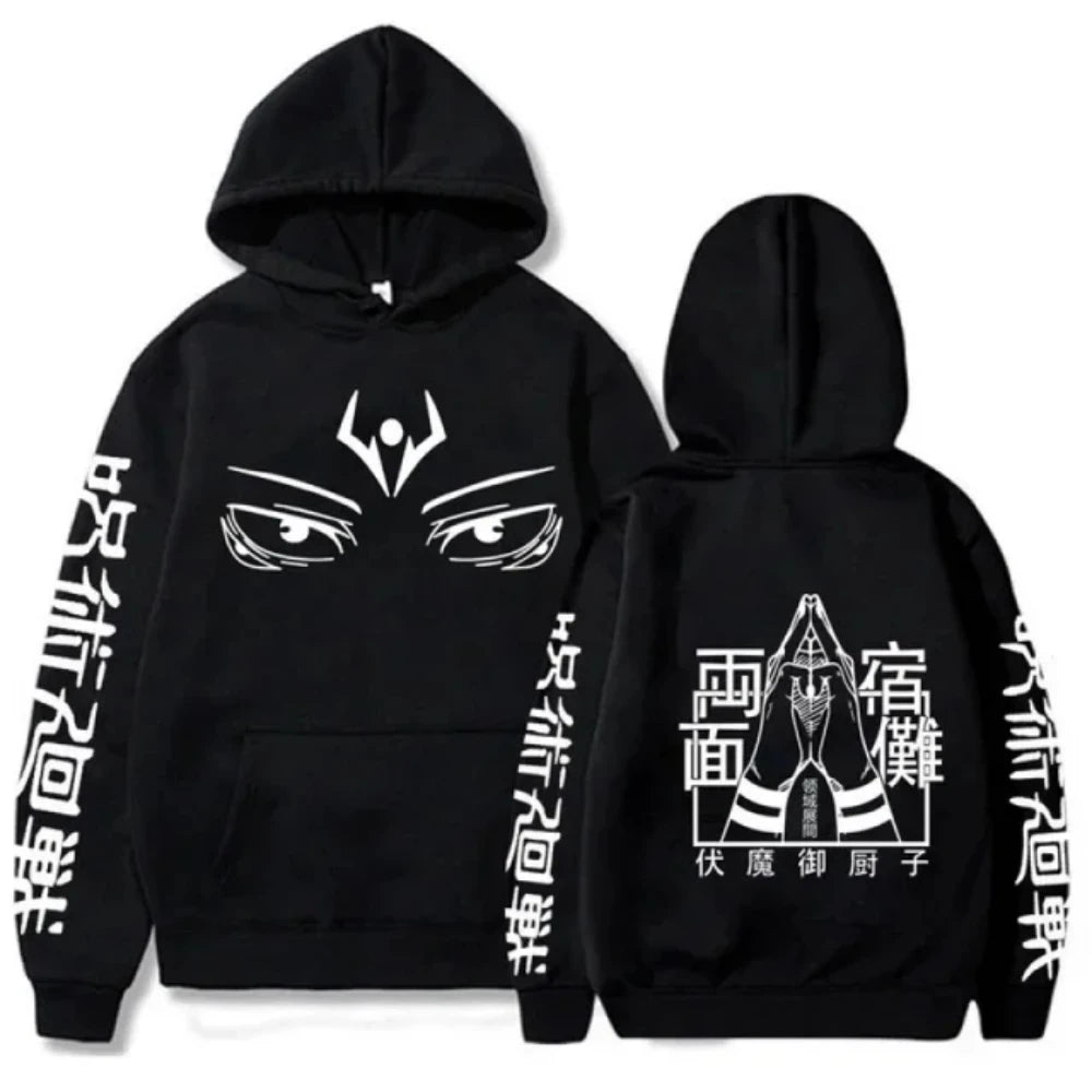 Jujutsu Kaisen Anime vêtements Satoru Gojo imprimer à capuche hommes sweat à capuche pour femme répandu Streetwear Harajuku Manga unisexe sweat