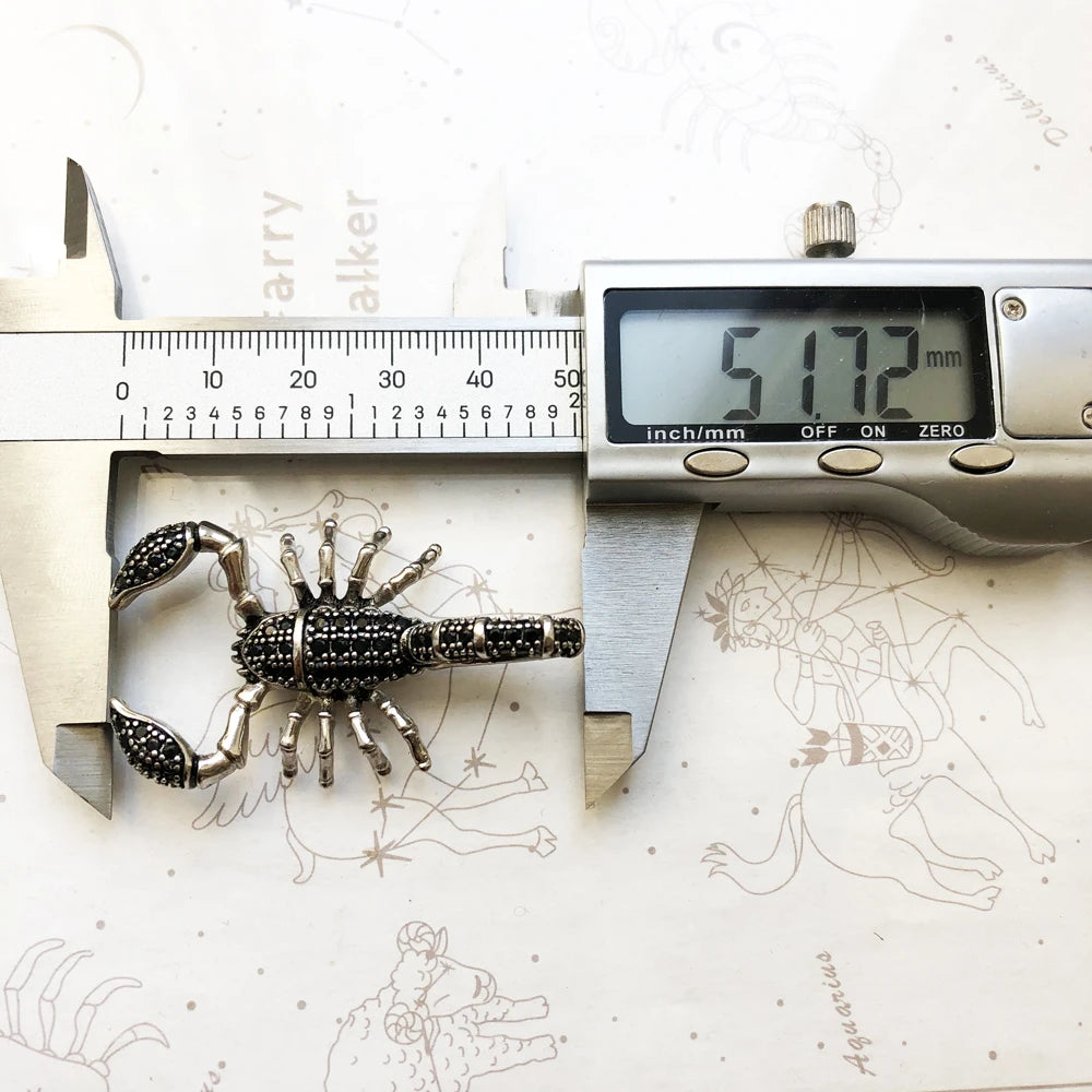 Pendentif Scorpion noir, flambant neuf, bijoux à la mode européenne, accessoires en argent Sterling 925, cadeau pour femmes et hommes rebelle