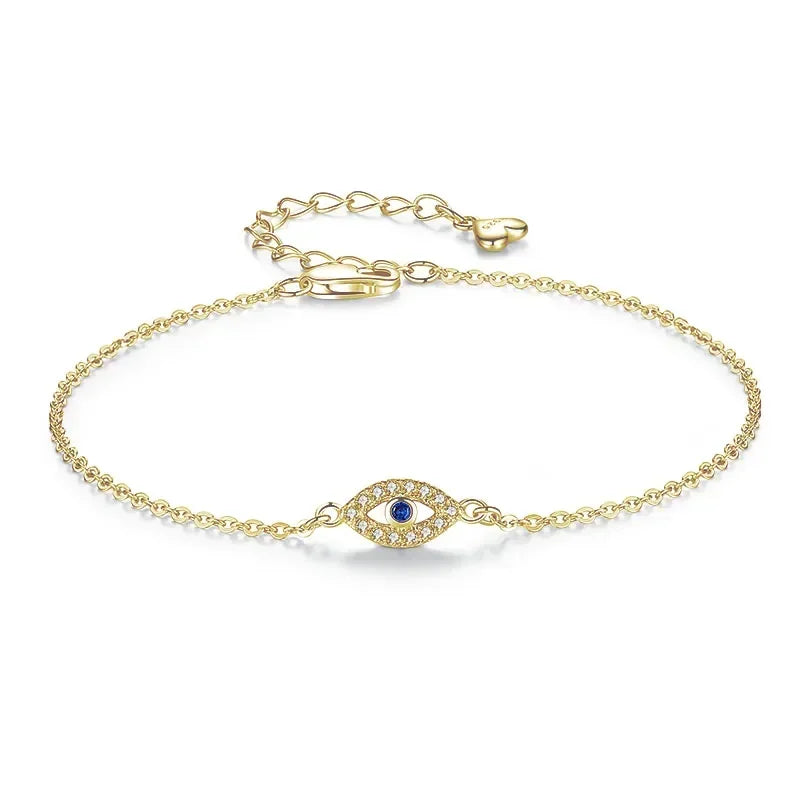 KALETINE chanceux mauvais œil Bracelet 925 en argent Sterling Bracelets pour femme pierre bleue CZ turquie réglable hommes bijoux KLTB099