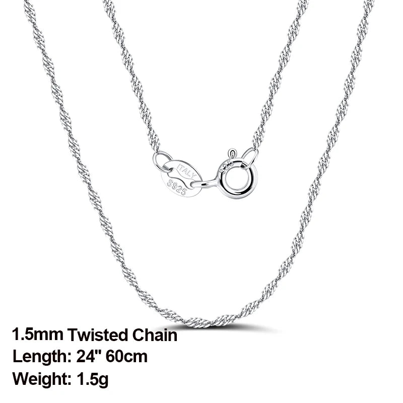ORSA JEWELS véritable 925 collier en argent Sterling Figaro joint torique chaîne de cou torsadé serpent barre singapour boîte chaîne collier femmes 1